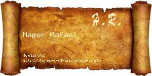Hager Rafael névjegykártya